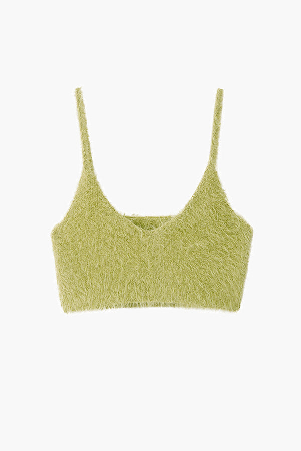 Faux Fur Knitted Crop Top