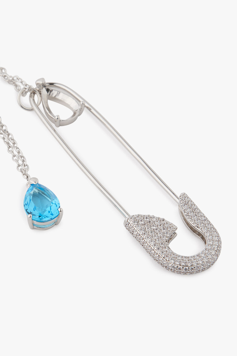 Crystal and Pin Layer Pendant Necklace