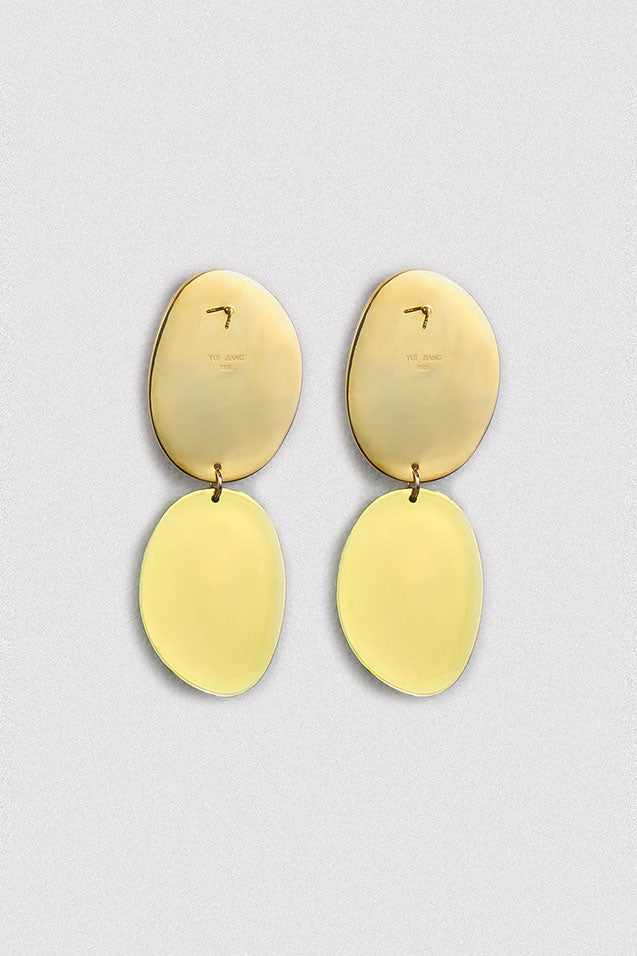 Asymmetrical Mirror Two-Tone Earrings