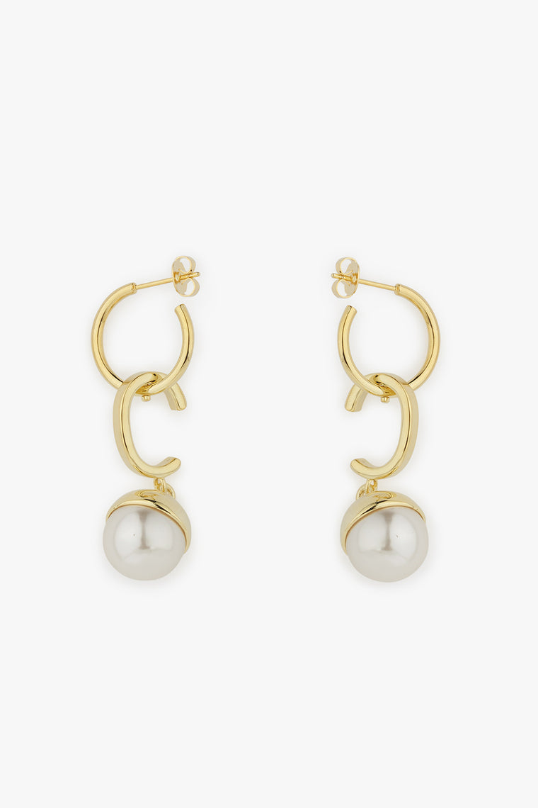 Hoop Drops and Pearl Earrings