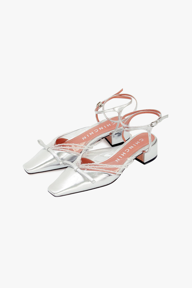 Crystal Chain PVC Leather Sandals