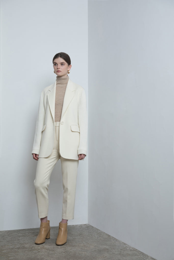 Tailored Ribbed Wool Jacket