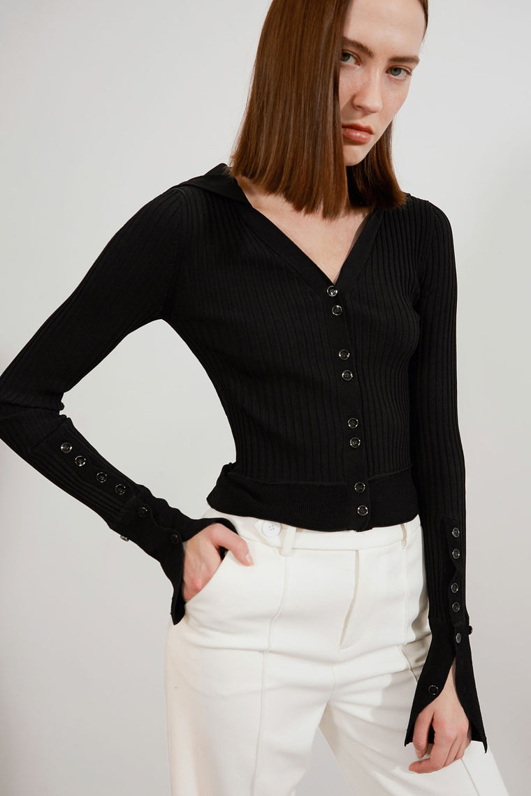 Button Up Collared Sweater