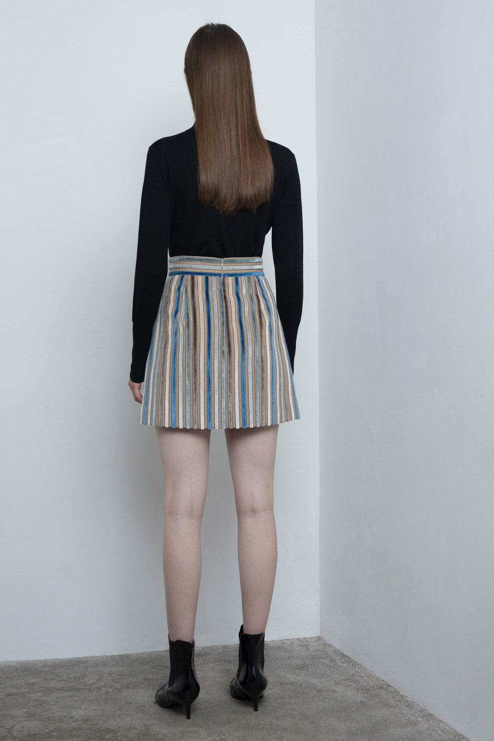 Striped Velvet Skirt
