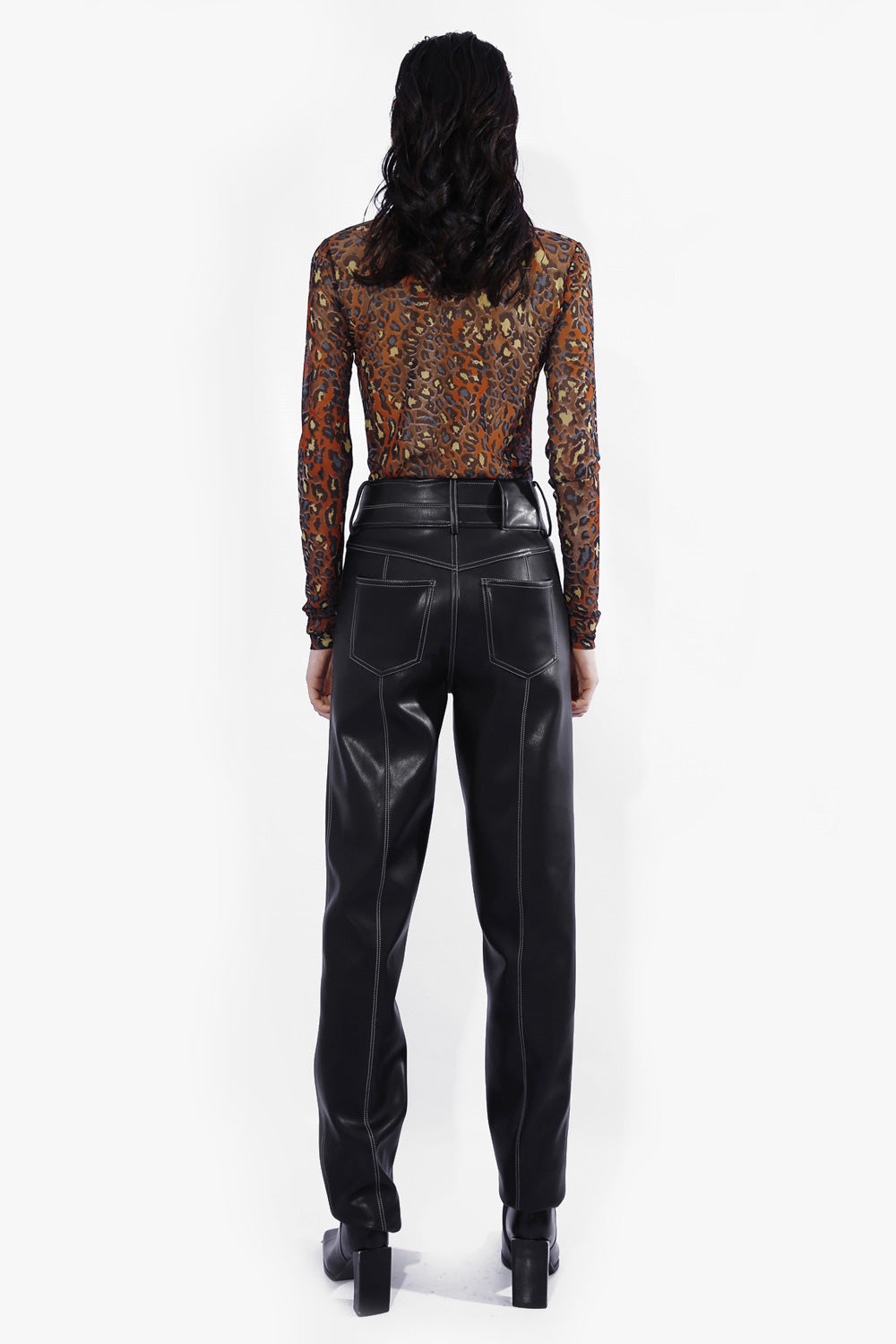 Faux Leather Straight Pants