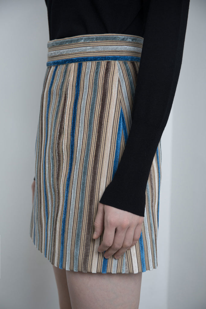 Striped Velvet Skirt
