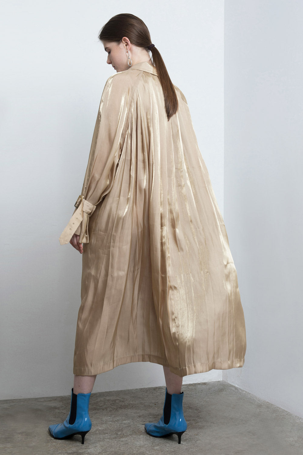 Pleated Back Trench Coat