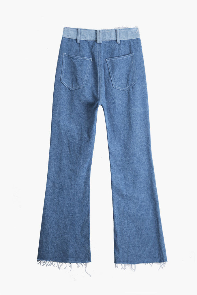 High-Rise Two-Tone Jeans