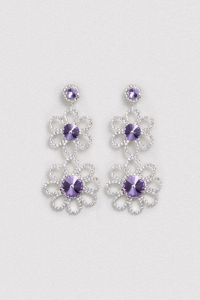 Flower Swarovski Crystal Earrings