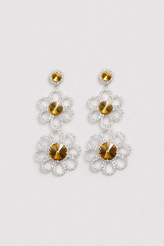 Flower Swarovski Crystal Earrings