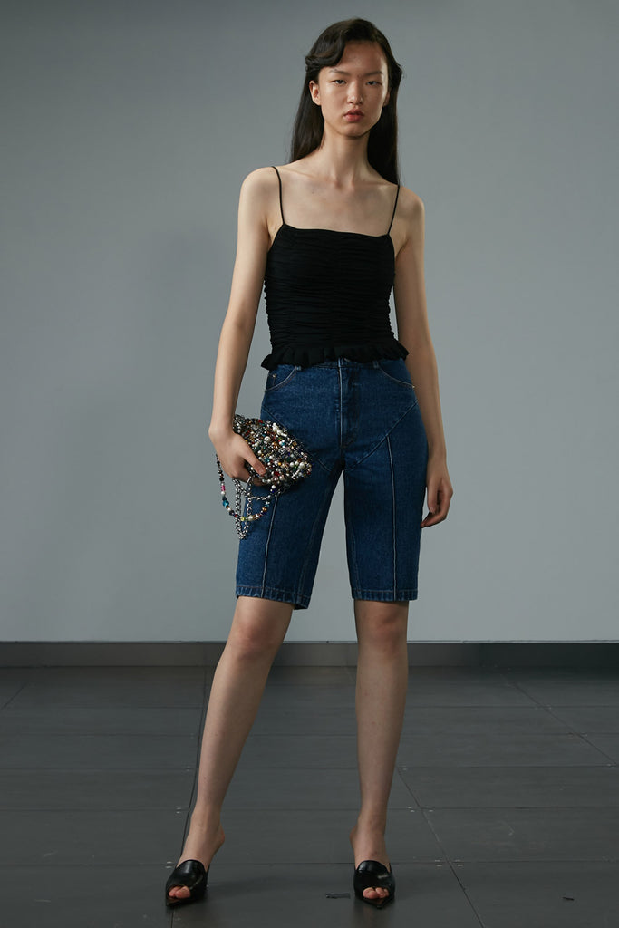 Mid-Rise Straight Short Jeans